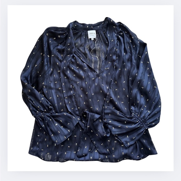 NWOT MISA Los Angeles “Gracie” Tie-Neck Blouse – Size M - Picture 2 of 8